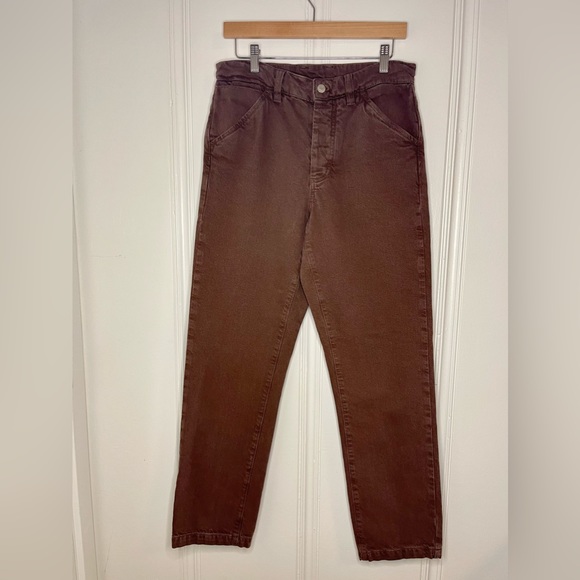 Zara workwear denim pants in chocolate brown, 30” waist. - Picture 2 of 7